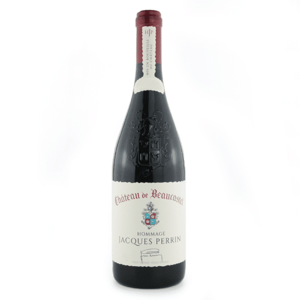 Bouteille de vin rouge du Château de Beaucastel, Châteauneuf-du-Pape rouge, Hommage à Jacques Perrin