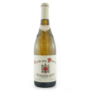 Bouteille de vin blanc du domaine Clos des papes, Châteauneuf-du-Pape blanc.