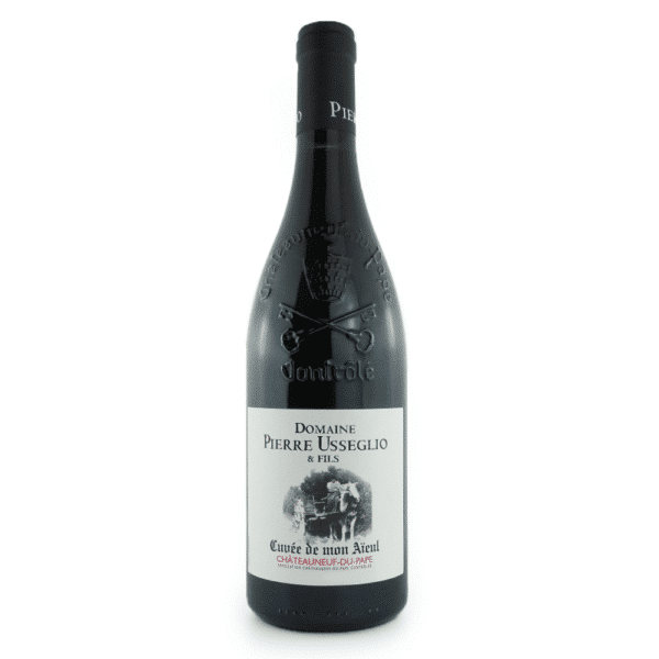 Bouteille de vin rouge du domaine Pierre Usseglio & Fils, Châteauneuf-du-Pape rouge, Cuvée de mon Aïeul