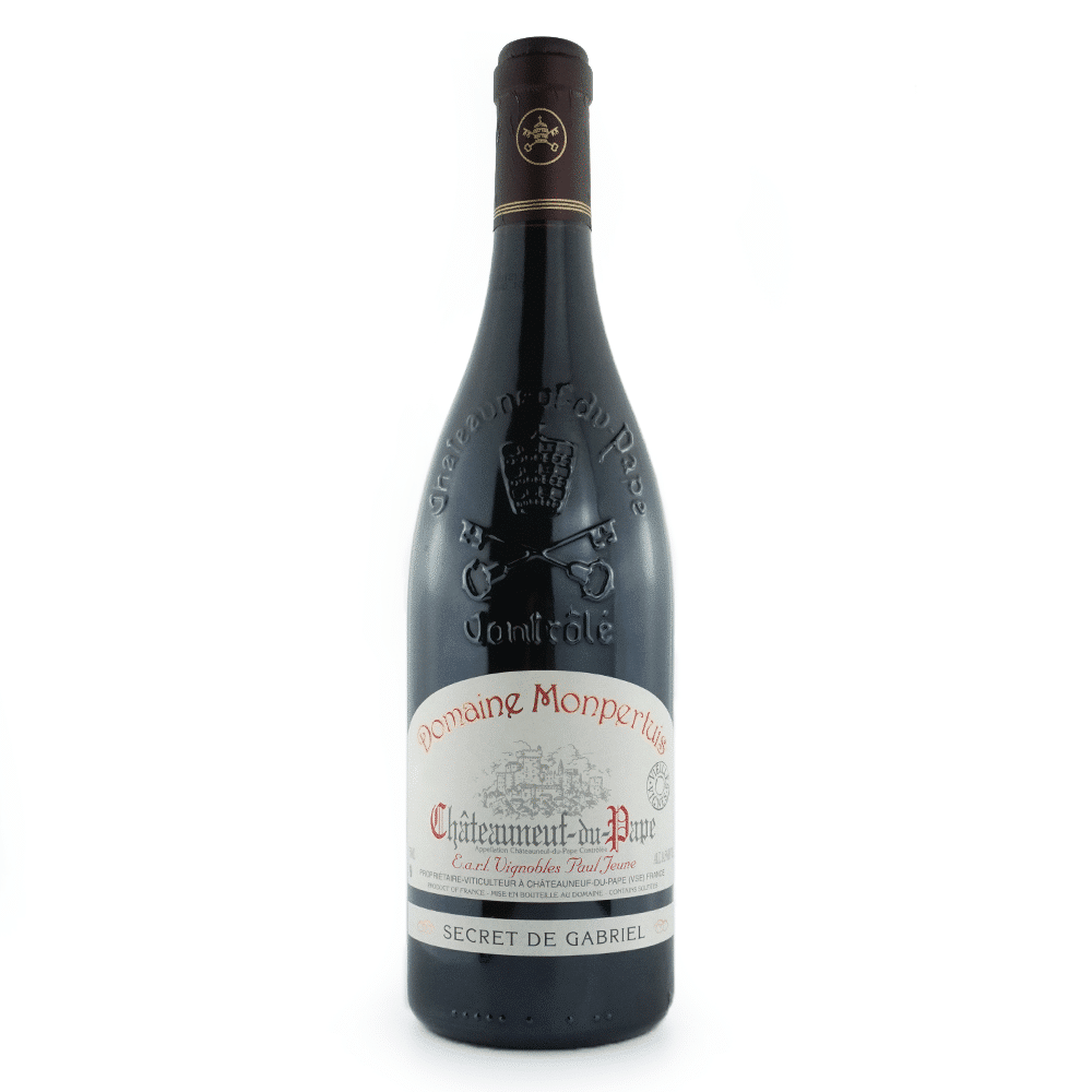 Bouteille de vin rouge du domaine Monpertuis, Châteauneuf-du-Pape rouge, Secret de Gabriel.