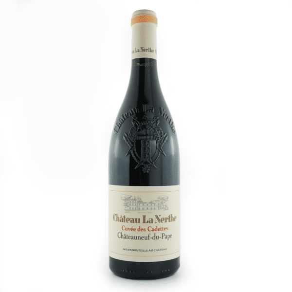 Bouteille de vin rouge du domaine Château La Nerthe, Châteauneuf-du-Pape rouge, Les Cladettes.