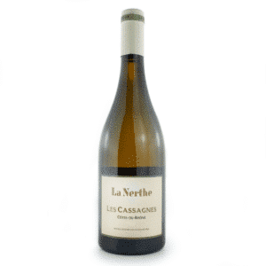 Bouteille de vin blanc du domaine Château La Nerthe, Côtes-du-Rhônes blanc, Les Cassagnes.
