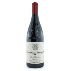 Bouteille de vin rouge du Domaine des Bosquets, Gigondas rouge, Le Plateau.