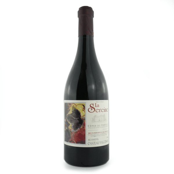 Bouteille de vin rouge du domaine Château Valcombe, Côtes du Ventoux rouge, La Sereine.