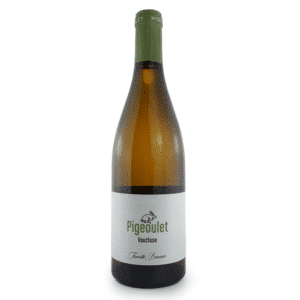Bouteille de vin blanc du domaine du Vieux Télégraphe, Vaucluse blanc, le Pigeoulet.